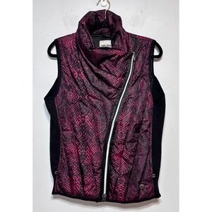 Harley-Davidson Snake Print‎ Down Puffer Vest Size Large Moto Biker Streetwear